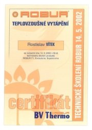 Certifikát Robur
